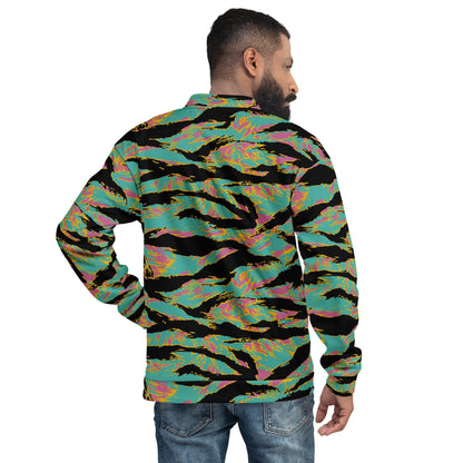 American Tiger Stripe Miami Sunset CAMO Unisex Bomber Jacket - Jackets