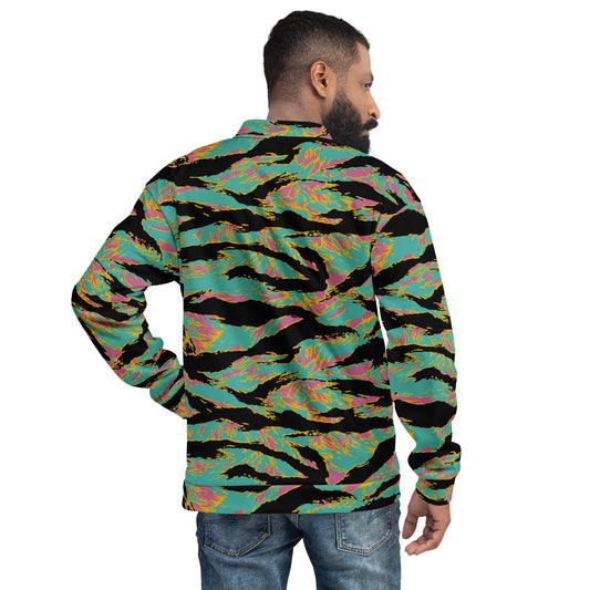American Tiger Stripe Miami Sunset CAMO Unisex Bomber Jacket - Jackets