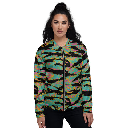 American Tiger Stripe Miami Sunset CAMO Unisex Bomber Jacket - Jackets