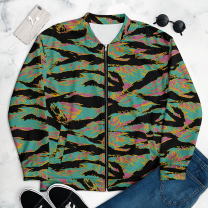 American Tiger Stripe Miami Sunset CAMO Unisex Bomber Jacket - Jackets