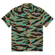 Tiger Stripe Miami Sunset CAMO Unisex Short-Sleeve Button Shirt - 2XS