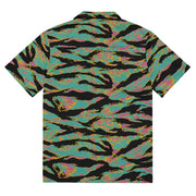 Tiger Stripe Miami Sunset CAMO Unisex Short-Sleeve Button Shirt