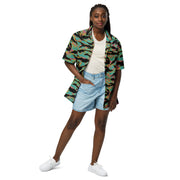 Tiger Stripe Miami Sunset CAMO Unisex Short-Sleeve Button Shirt