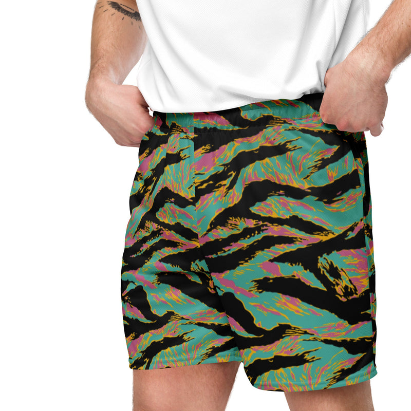 Tiger Stripe Miami Sunset CAMO Unisex Mesh Shorts
