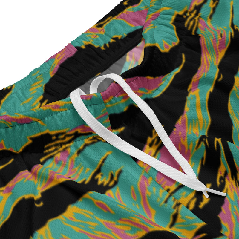 Tiger Stripe Miami Sunset CAMO Unisex Mesh Shorts
