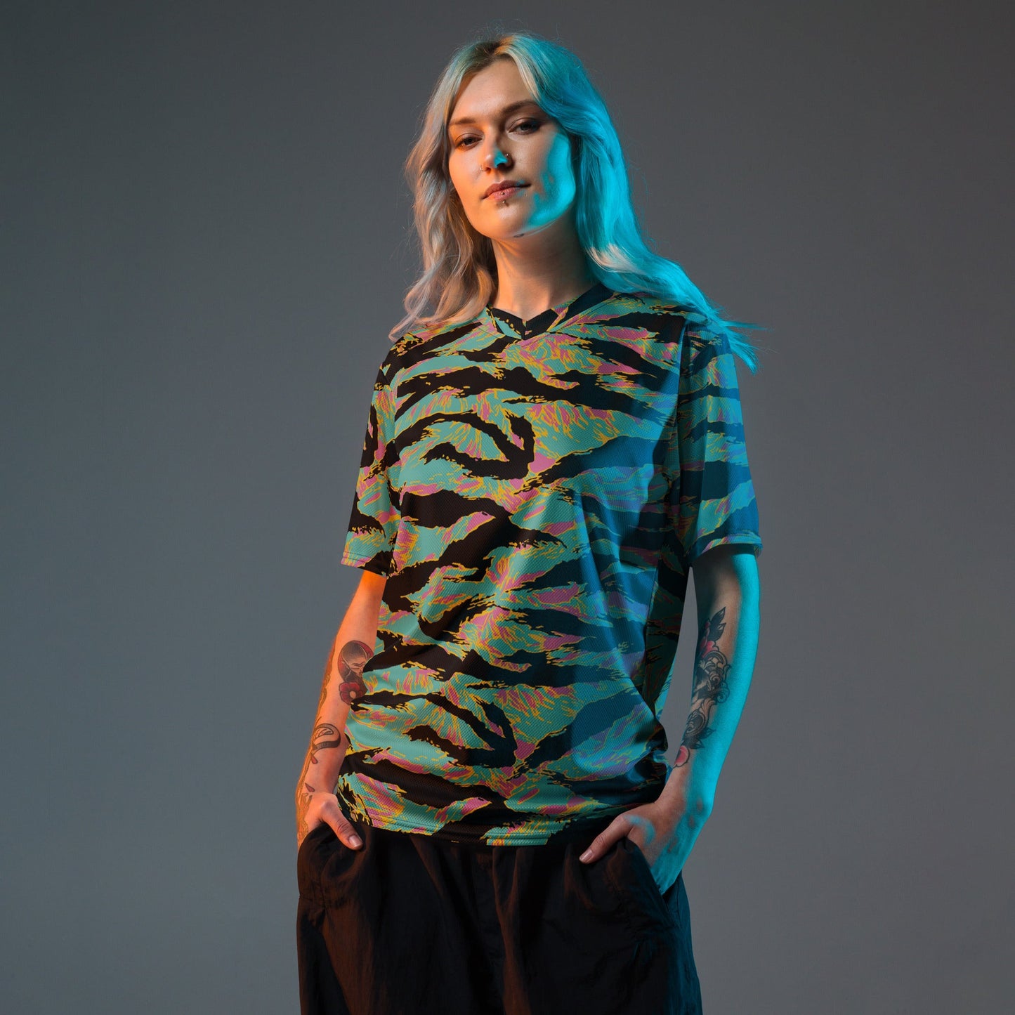 American Tiger Stripe Miami Sunset CAMO unisex sports jersey - Sports Jerseys