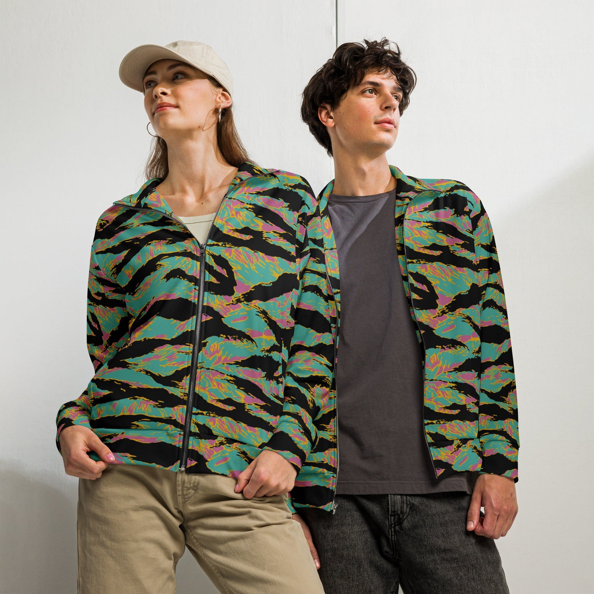 American Tiger Stripe Miami Sunset CAMO Unisex track jacket - 2XS - Track Jackets