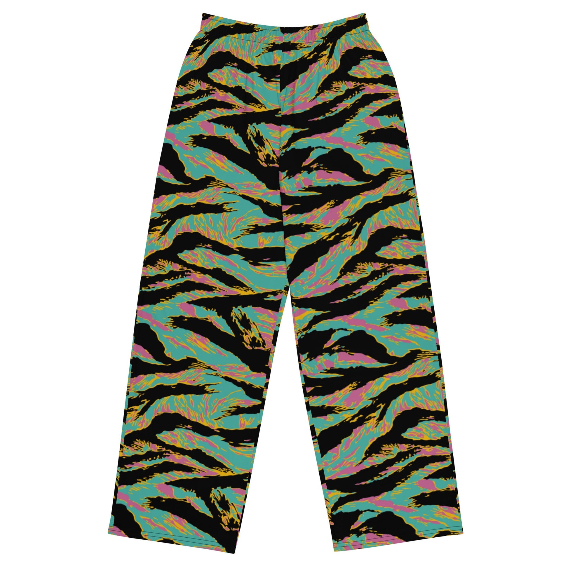 American Tiger Stripe Miami Sunset CAMO unisex wide-leg pants - 2XS - Wide-leg Pants