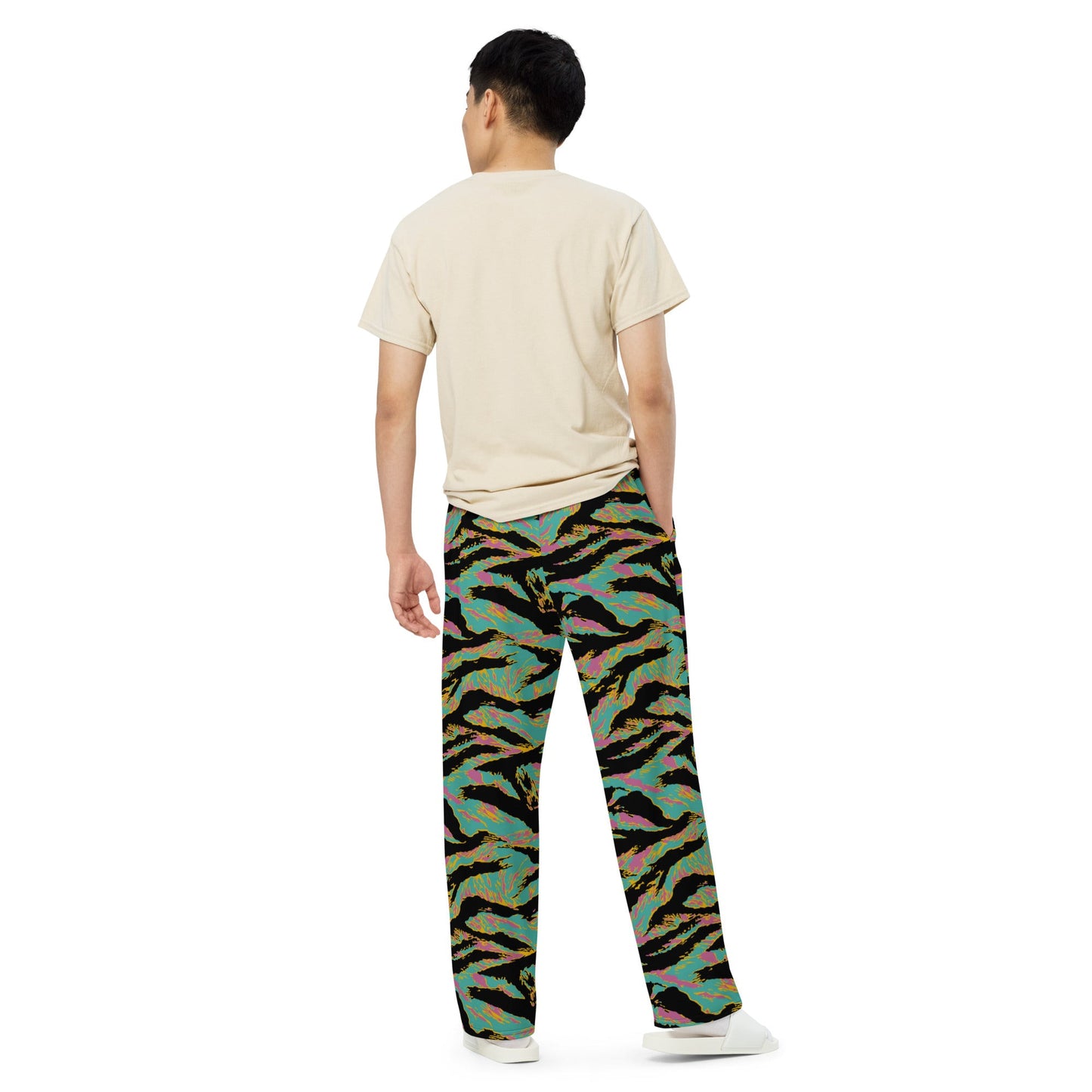 American Tiger Stripe Miami Sunset CAMO unisex wide-leg pants - Wide-leg Pants