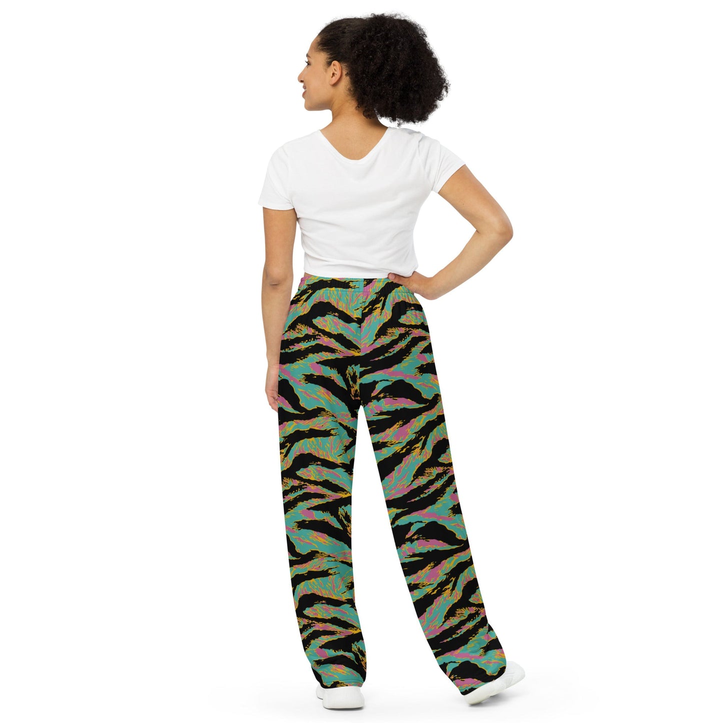 American Tiger Stripe Miami Sunset CAMO unisex wide-leg pants - Wide-leg Pants