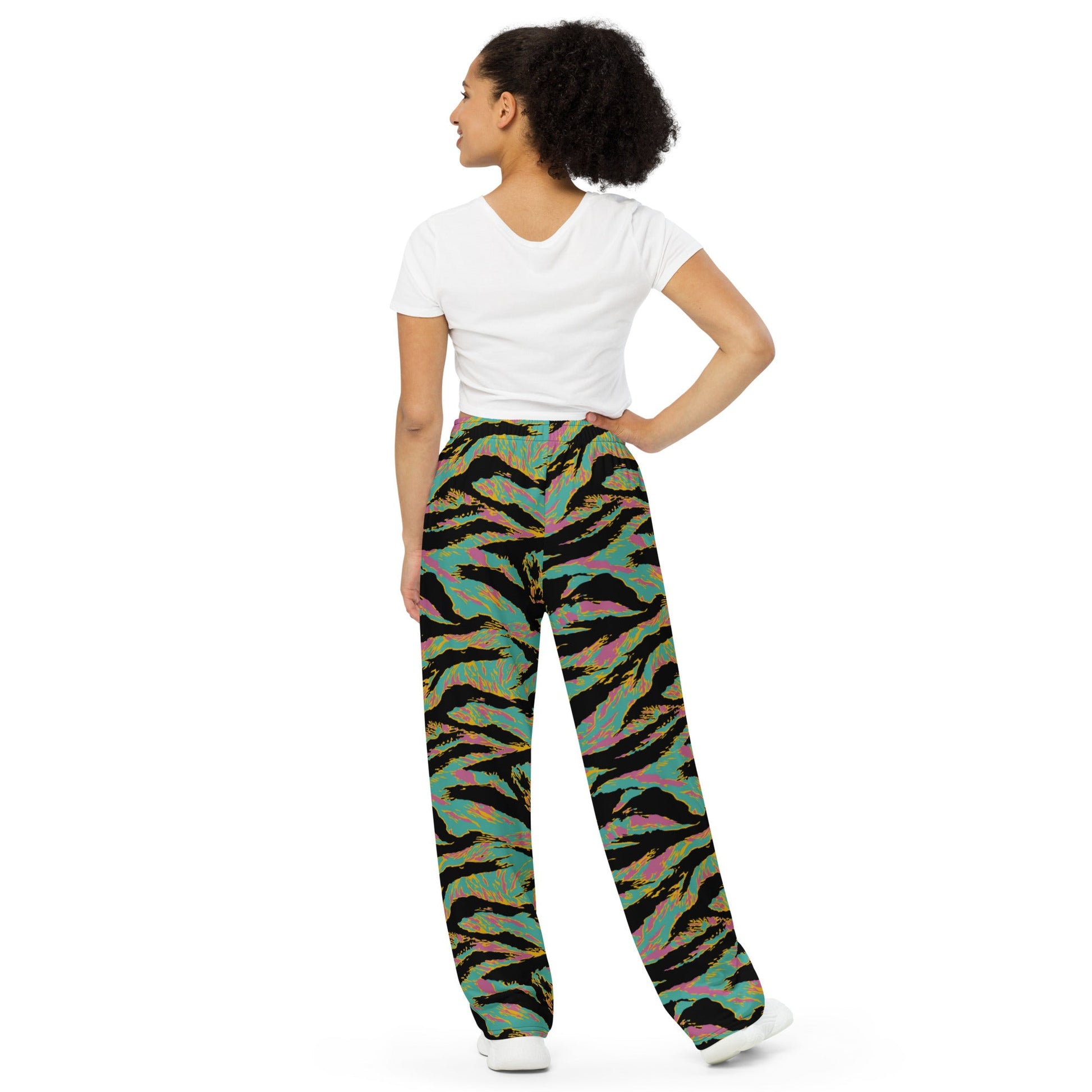 American Tiger Stripe Miami Sunset CAMO unisex wide-leg pants - Wide-leg Pants