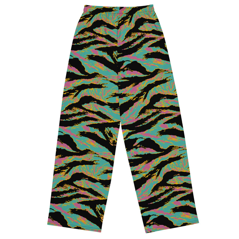 Tiger Stripe Miami Sunset CAMO Unisex Wide-Leg Leisure Pants