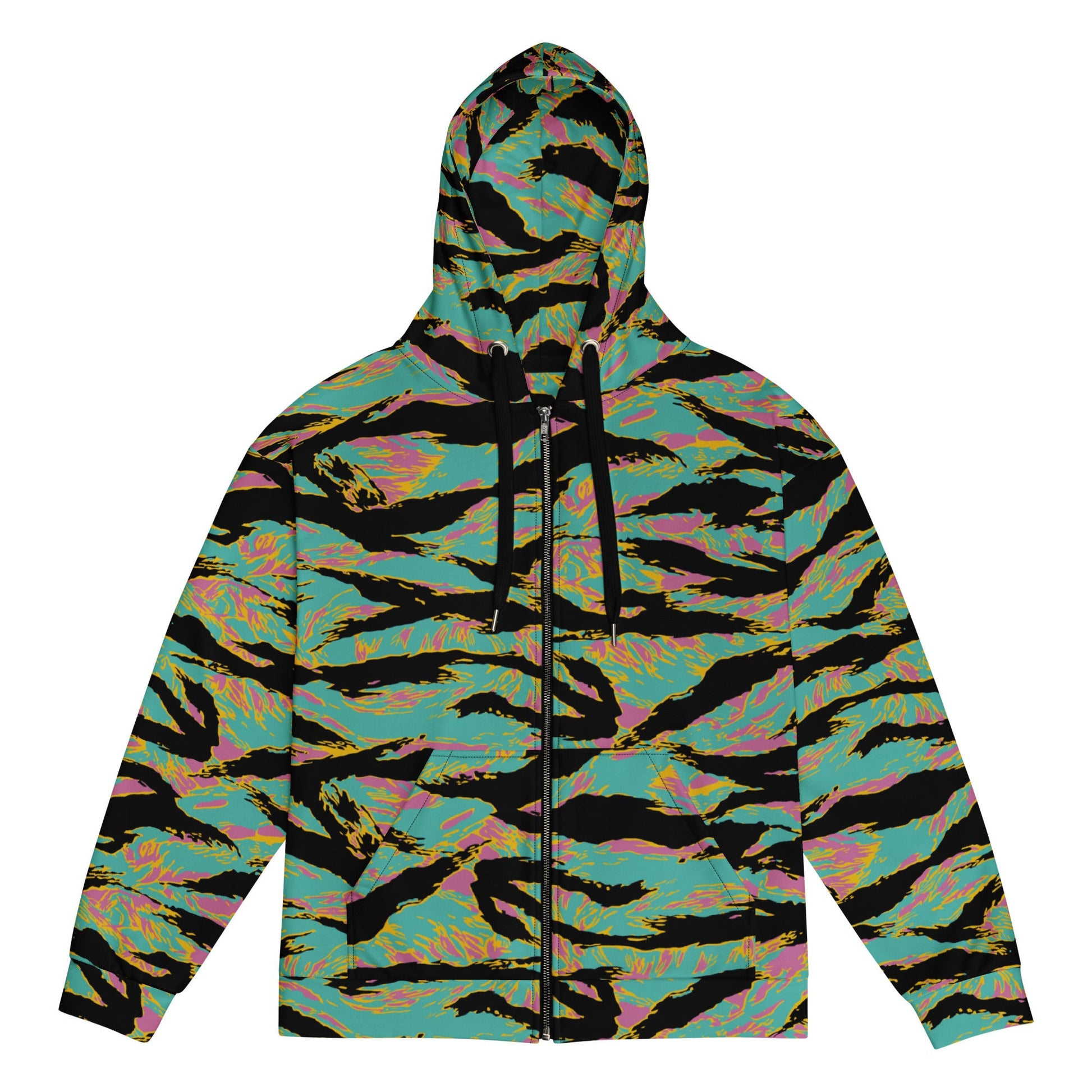 American Tiger Stripe Miami Sunset CAMO Unisex zip hoodie - 2XS - Zip Hoodies