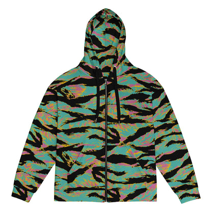 American Tiger Stripe Miami Sunset CAMO Unisex zip hoodie - 2XS - Zip Hoodies