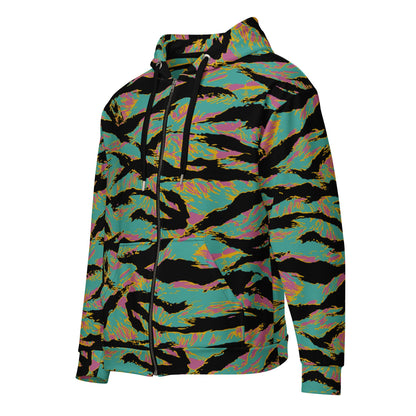 American Tiger Stripe Miami Sunset CAMO Unisex zip hoodie - Zip Hoodies