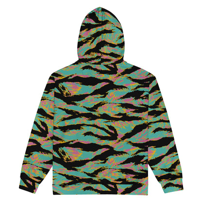 American Tiger Stripe Miami Sunset CAMO Unisex zip hoodie - Zip Hoodies