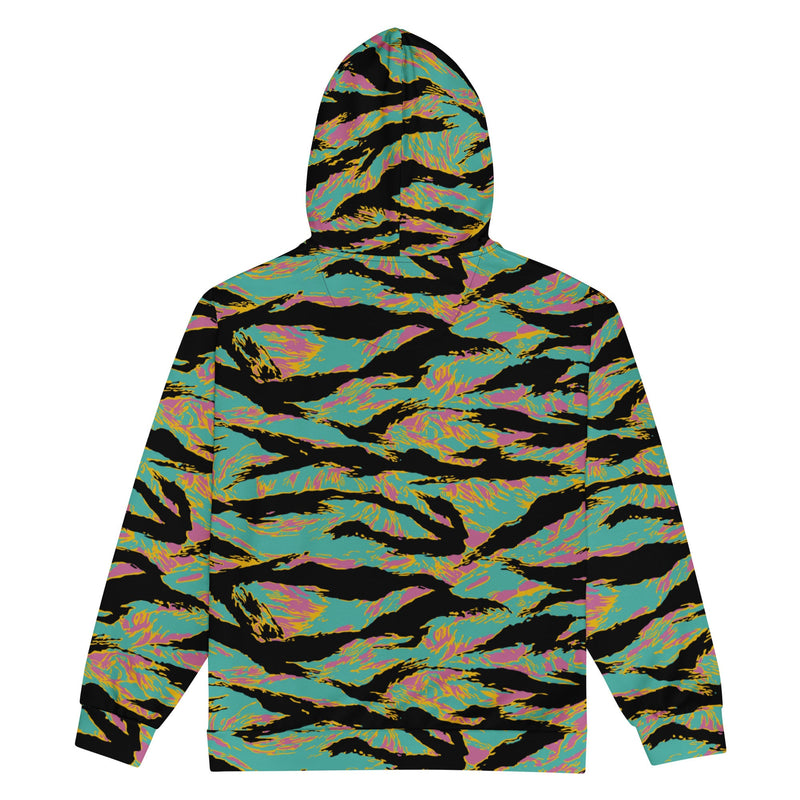 Tiger Stripe Miami Sunset CAMO Unisex Zip Hoodie