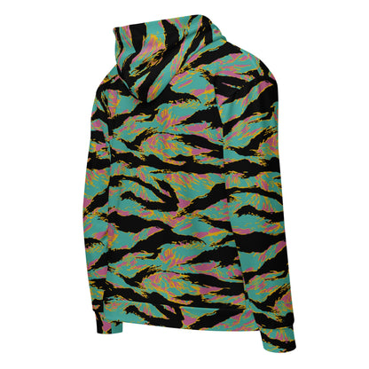 American Tiger Stripe Miami Sunset CAMO Unisex zip hoodie - Zip Hoodies