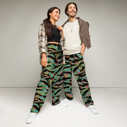 American Tiger Stripe Miami Sunset CAMO Wide-leg joggers - 2XS - Joggers