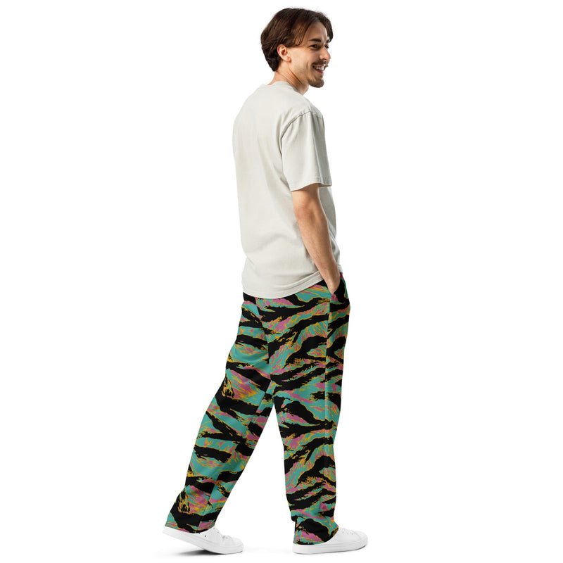 Tiger Stripe Miami Sunset CAMO Unisex Wide-Leg Joggers