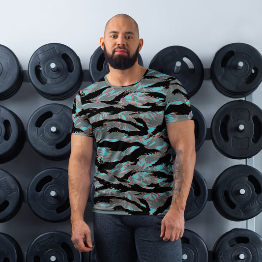 American Tiger Stripe Miami Urban CAMO Mens athletic t-shirt - XS - Athletic T-Shirts