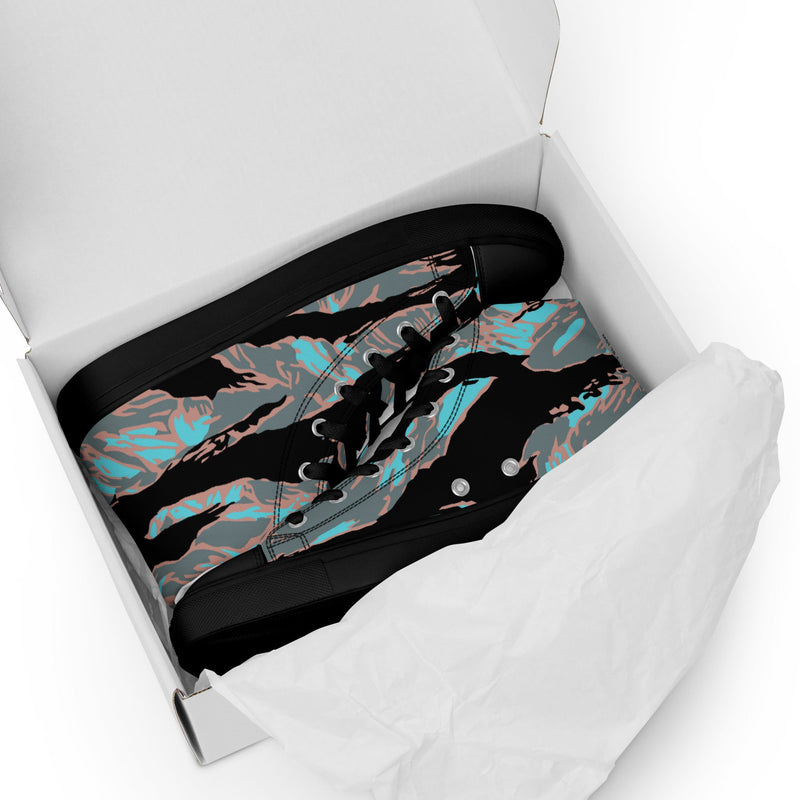 Tiger Stripe Miami Urban CAMO Mens High-Top Canvas Shoes