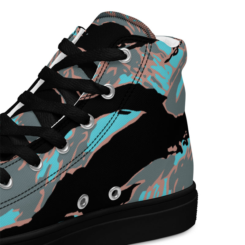 Tiger Stripe Miami Urban CAMO Mens High-Top Canvas Shoes