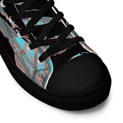 American Tiger Stripe Miami Urban CAMO Mens high top canvas shoes - High Top Canvas Shoes