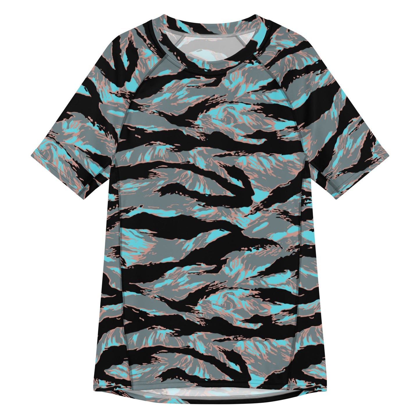 American Tiger Stripe Miami Urban CAMO Mens Short-Sleeve Rash Guard - 2XS - Short-sleeve Guards