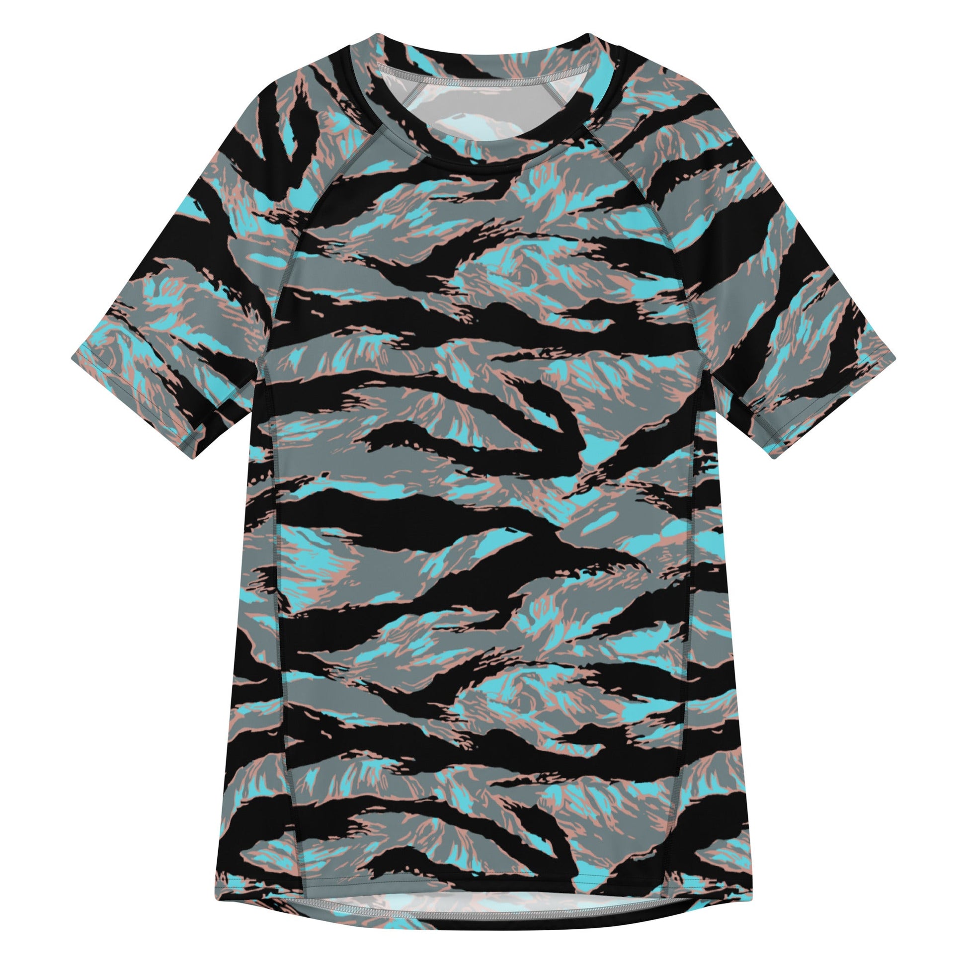 American Tiger Stripe Miami Urban CAMO Mens Short-Sleeve Rash Guard - 2XS - Short-sleeve Guards