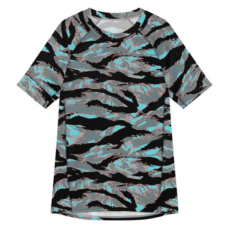 Tiger Stripe Miami Urban CAMO Mens Short-Sleeve Rash Guard - 2XS - SS