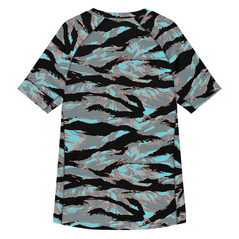 Tiger Stripe Miami Urban CAMO Mens Short-Sleeve Rash Guard - SS