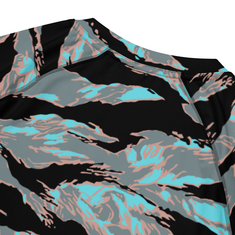 Tiger Stripe Miami Urban CAMO Mens Short-Sleeve Rash Guard - SS