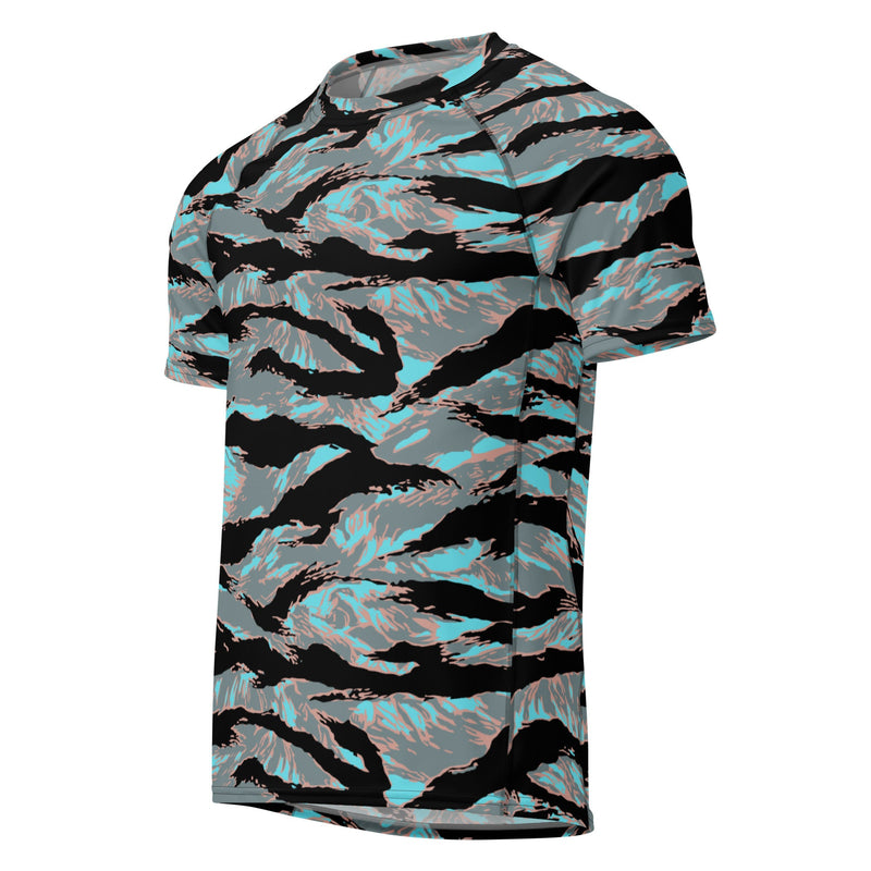 Tiger Stripe Miami Urban CAMO Mens Short-Sleeve Rash Guard - SS