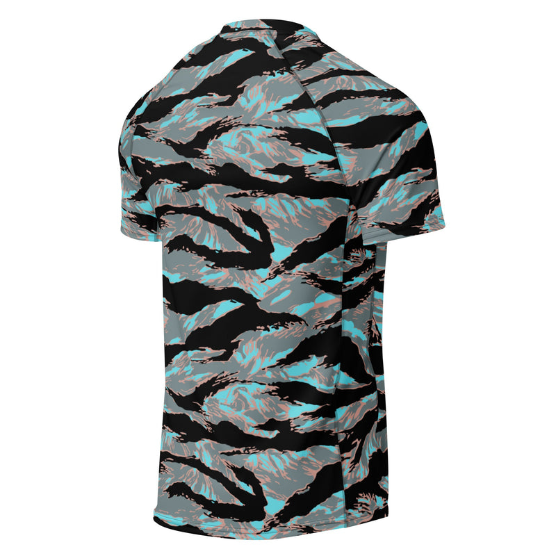 Tiger Stripe Miami Urban CAMO Mens Short-Sleeve Rash Guard - SS
