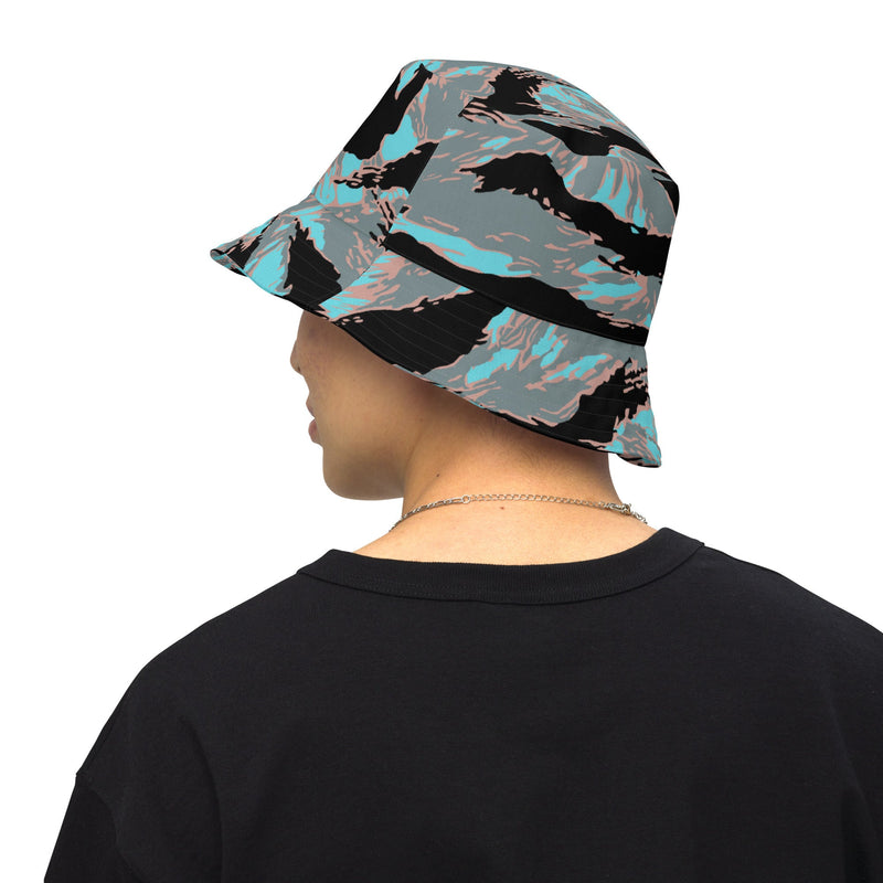 Tiger Stripe Miami Urban CAMO Reversible Bucket Hat - Head