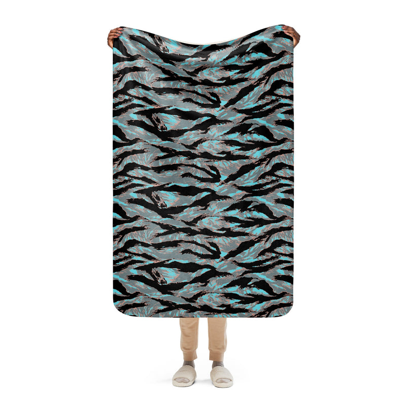 Tiger Stripe Miami Urban CAMO Sherpa Blanket - 37″×57″