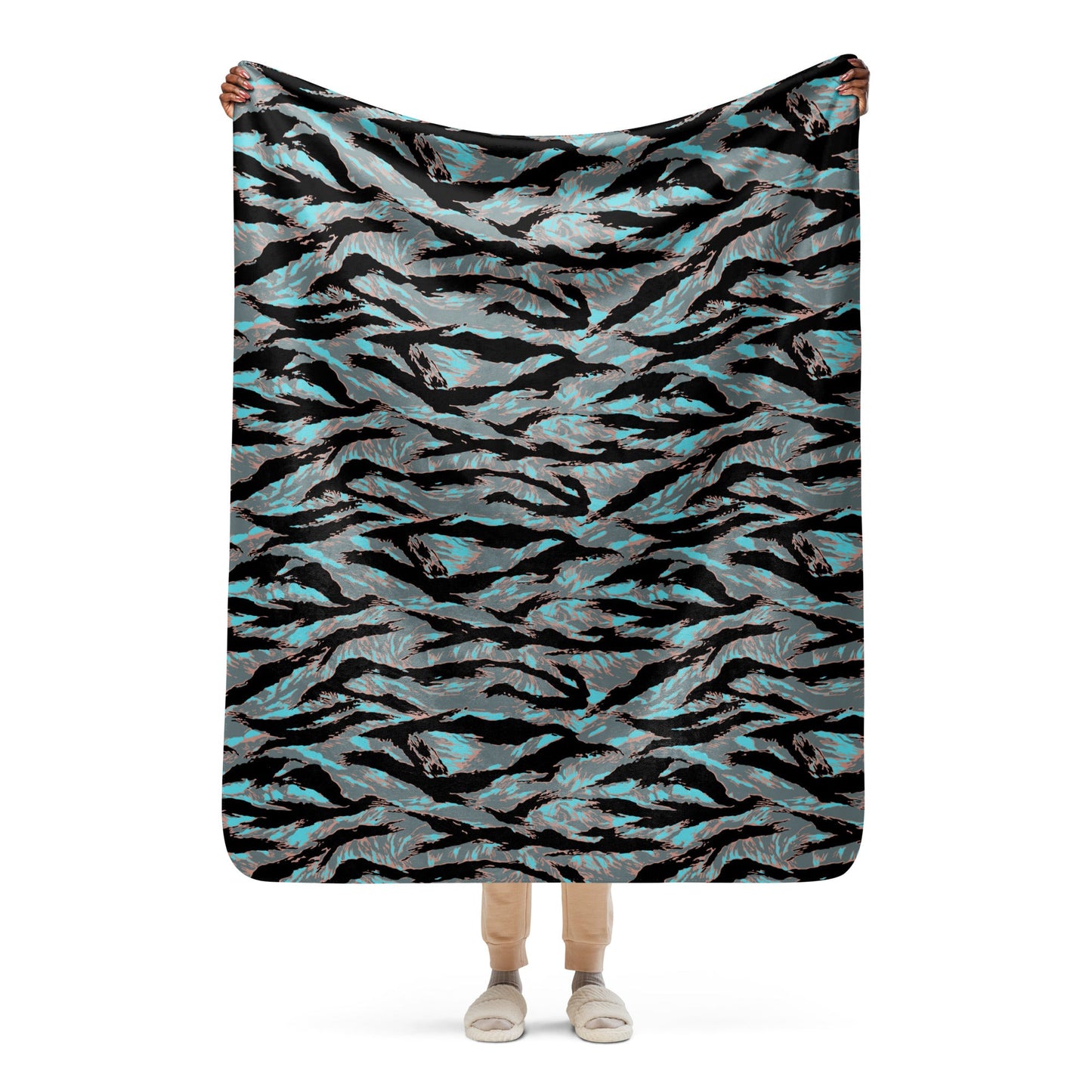 American Tiger Stripe Miami Urban CAMO Sherpa blanket - 50″×60″ - Blankets