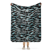 Tiger Stripe Miami Urban CAMO Sherpa Blanket - 50″×60″