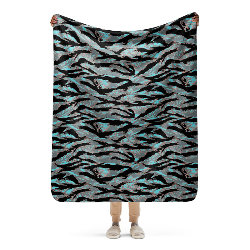 Tiger Stripe Miami Urban CAMO Sherpa Blanket - 50″×60″