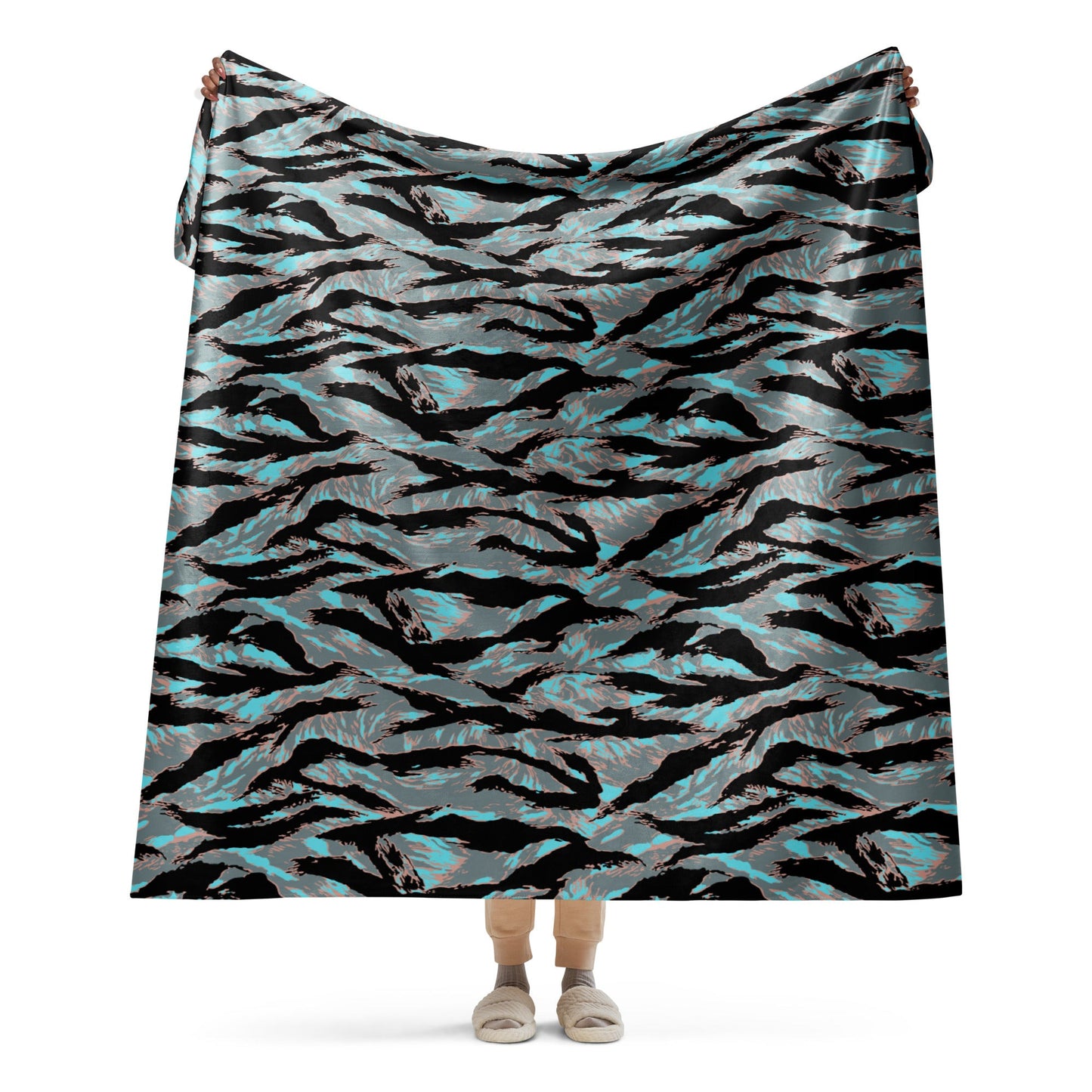 American Tiger Stripe Miami Urban CAMO Sherpa blanket - 60″×80″ - Blankets