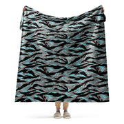 Tiger Stripe Miami Urban CAMO Sherpa Blanket - 60″×80″