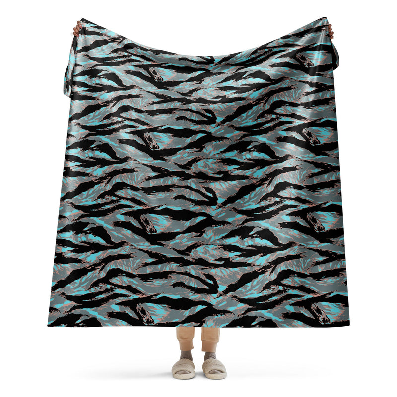 Tiger Stripe Miami Urban CAMO Sherpa Blanket - 60″×80″