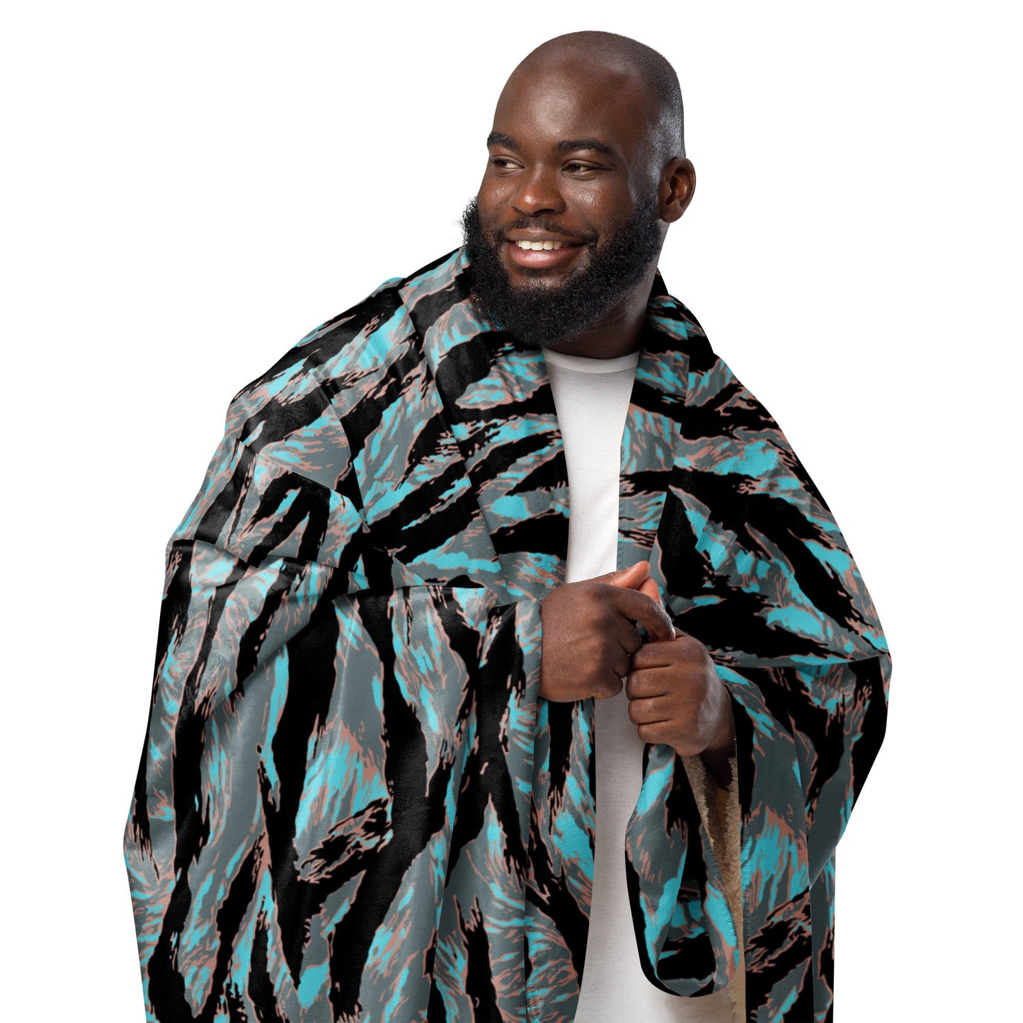 American Tiger Stripe Miami Urban CAMO Sherpa blanket - Blankets
