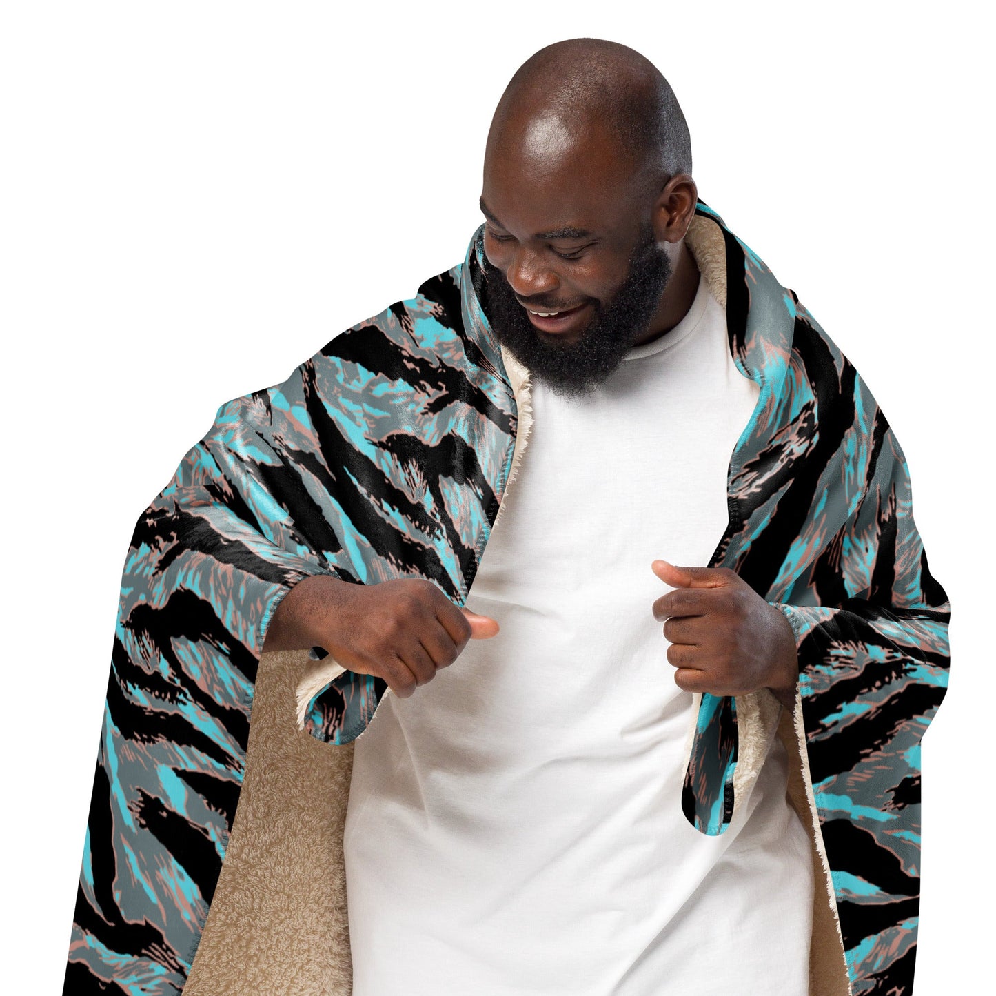 American Tiger Stripe Miami Urban CAMO Sherpa blanket - Blankets