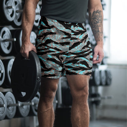 American Tiger Stripe Miami Urban CAMO Unisex Athletic Long Shorts - 2XS
