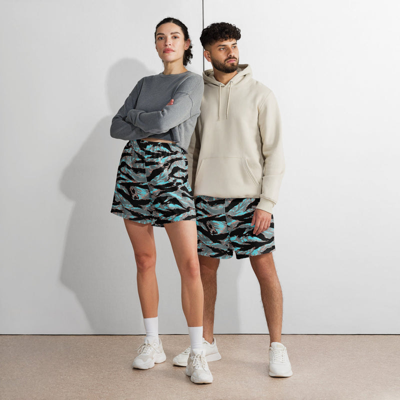 Tiger Stripe Miami Urban CAMO Unisex Athletic Long Shorts