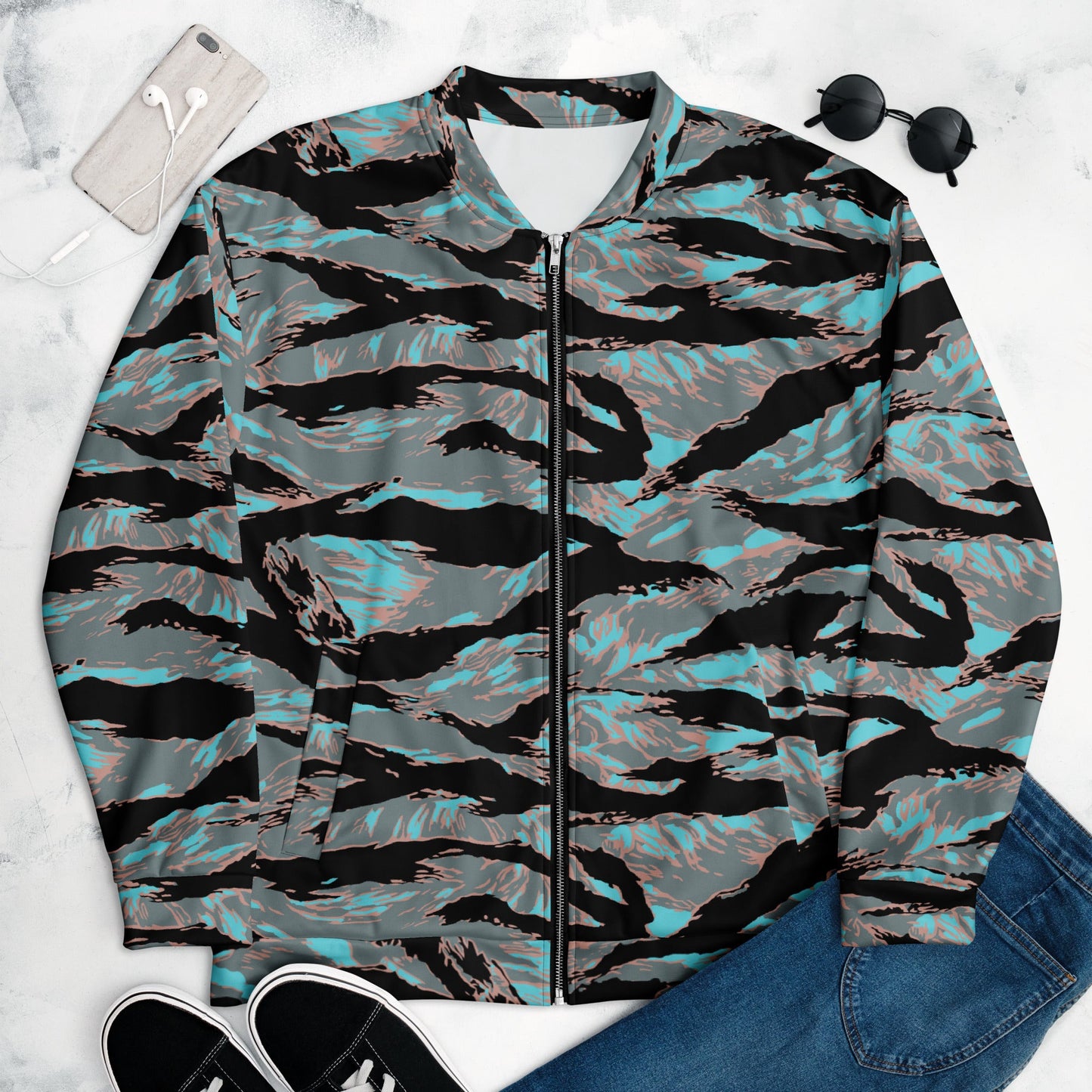 American Tiger Stripe Miami Urban CAMO Unisex Bomber Jacket - Jackets
