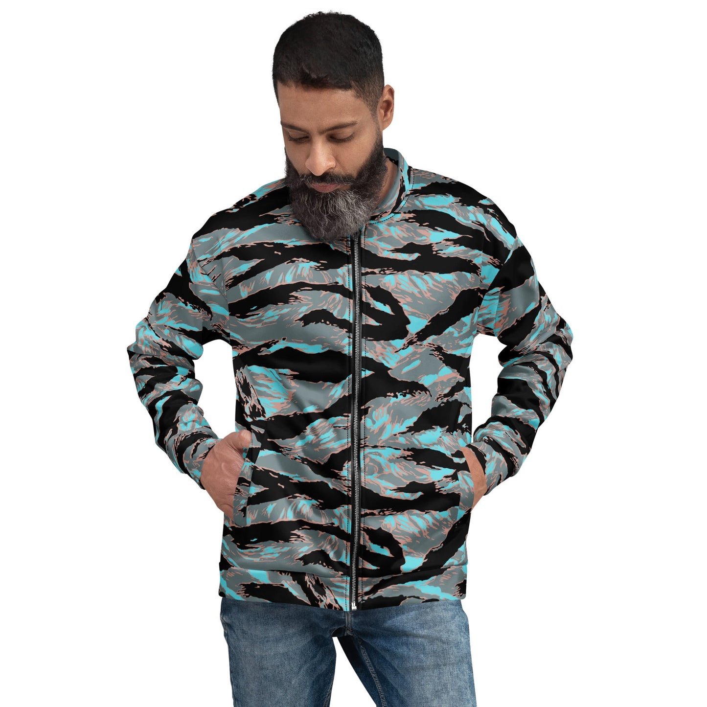 American Tiger Stripe Miami Urban CAMO Unisex Bomber Jacket - XS - Jackets