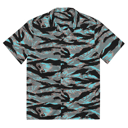 American Tiger Stripe Miami Urban CAMO Unisex button shirt - 2XS - Button Shirts
